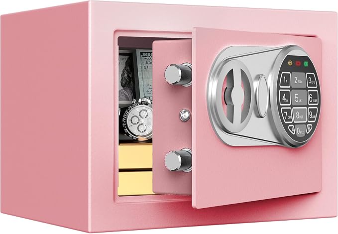 Goldenkey Small Kids Safe, Digital Mini Safes, Money Safe Box, Pink - Image 9