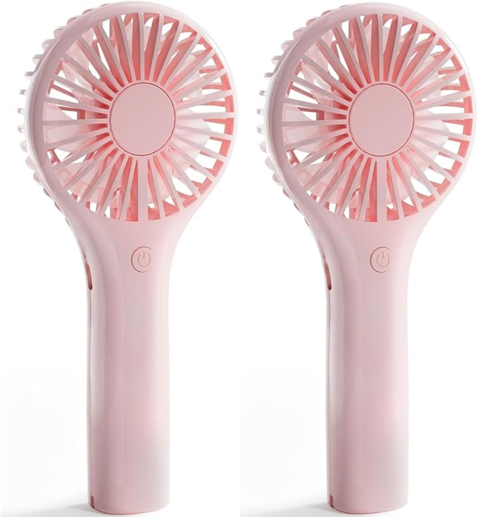 Edvision Portable Mini Fan - Powerful Personal Handheld Fan with 3 Speeds, Cute and Small, USB Rechargeable for Travel/Lash/Makeup/Outdoor/Home-2 Pack by Edvision