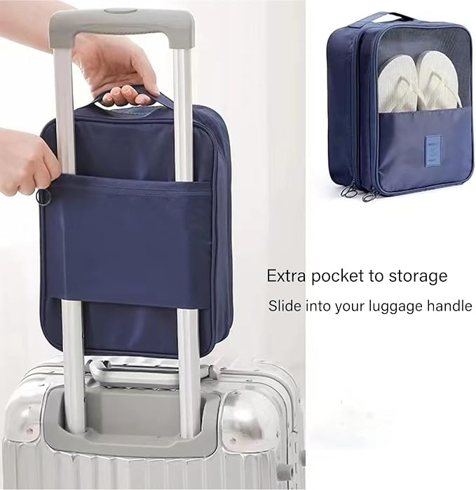 Travel Shoe Bag Holds 3 Pair of Shoes, Hezelf Shoe Storage Pouch for Travel and Daily Use, Travel Suitcase Shoe Organizer, Waterproof - Image 6