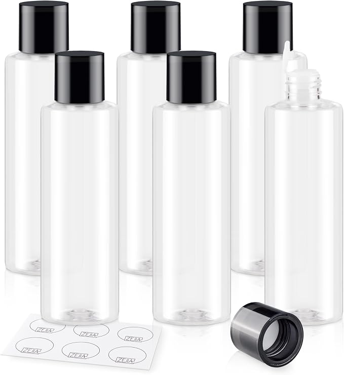 200ML Travel Size Toiletries, 6 Pack Clear Travel Size Containers | Double Leak Proof & Refillable Plastic Travel Bottles for Shampoo, Lotion, Body Wash with 6pcs Labels (Clear) - Image 8