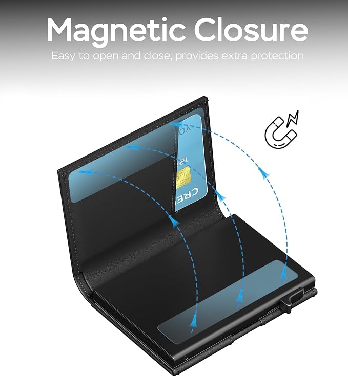 Mens Wallet with Airtag Holder, RFID Wallets for Men Pop up Card Holder, Smart, Slim, Minimalist, Trifold - 10+ Cards Capacity | ID Window | Cash Slot | Magnetic Closure, Gift for Him - Image 7
