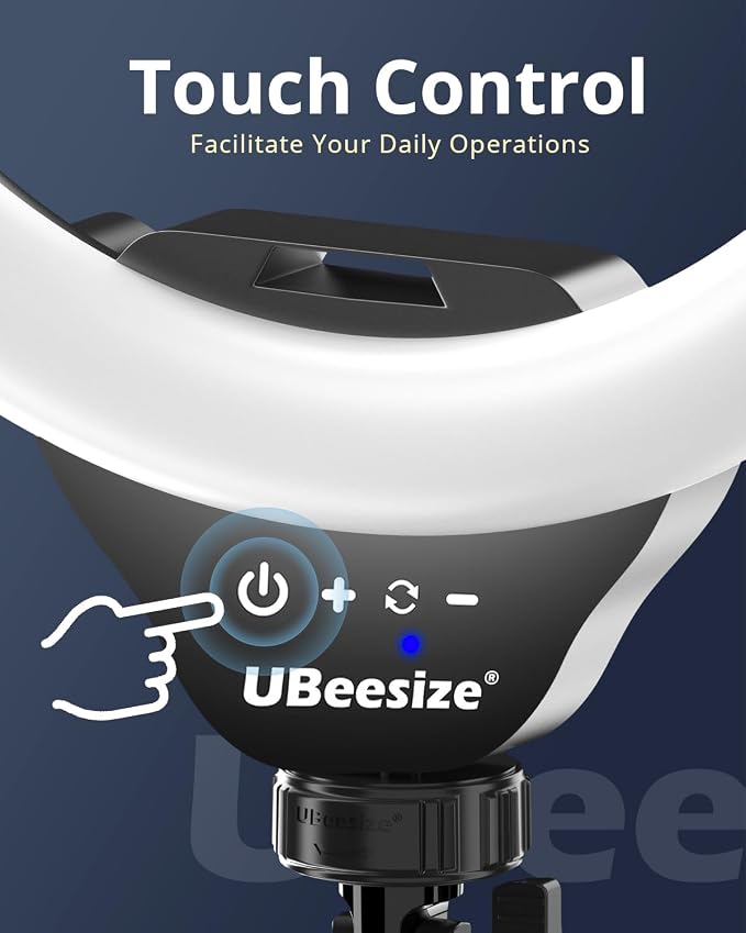 UBeesize 12" LED Ring Light with 62" Tripod Stand, Phone Holder & Remote | Dimmable Selfie Light for Video Recording, Live Streaming, TikTok, YouTube, Makeup, Compatible with iPhone & Android (Black) - Image 2