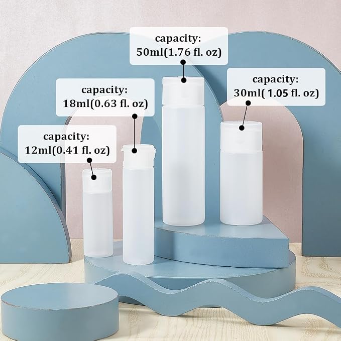 BENECREAT 10 Pack 12ml Small Plastic Flip Cap Sample Bottle Empty Refillable Travel Bottles for Makeup Cosmetic Toiletries Product - Image 5