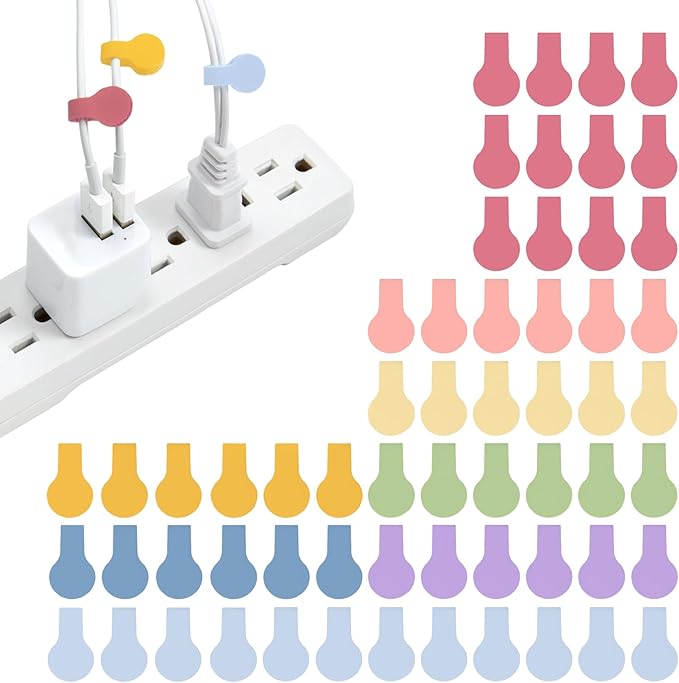 Wrap-It Storage Cable Labels - Mini, Macaron (60 Pack) | Colorful Charger & Wire Labeler for Cord Organization by Wrap-ItStorage