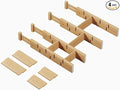 Bamboo Drawer Dividers 4 Pack with Inserts, Kitchen Adjustable Drawer Organizers for Home, Bedroom, Dresser, Expandable Organization 4 Dividers with 8 Inserts by FILWH