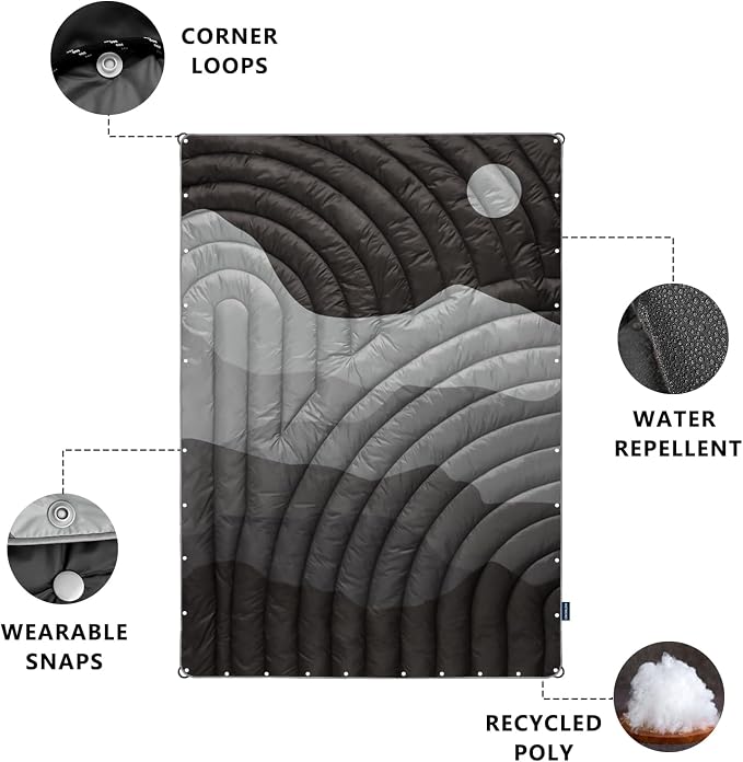 Puffy Camping Blanket,Large Camp Blanket Outdoor Camping Quilt Waterproof | Lightweight Printed Warm Packable Down Alternative Blanket for Camping,Traveling, Stadium, Hiking, Picnics - Image 4