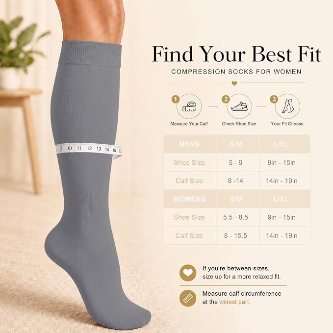 4 Pairs-Compression Socks for Women&Men Circulation-Best Support for Nurses,Running,Athletic - Image 5