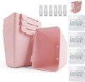 4 Pack Rolling Cart Accessories, Pink Craft Cart Cup Holder and 6 Hooks for Utility Carts, Adhesive Kitchen Cabinet Door Storage, Space-Saving Wall Mount Organizer for Bathroom, Office, Makeup by LiveNaturallyLiveLosape