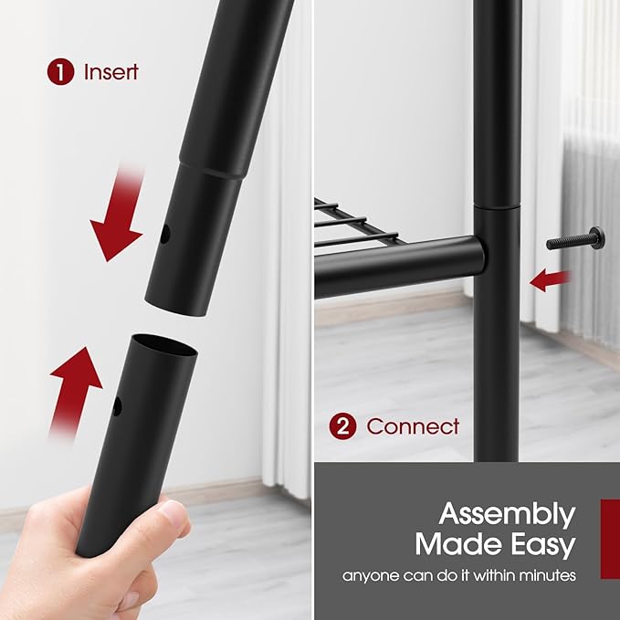 Sakugi Storage Shelves - 4 Tier Shelf Organizer, Heavy Duty Garage Shelving Unit with Leveling Feet, Stable Metal Shelves Organizer for Pantry, Kitchen and Closet, 33.0" W x 12.6" D x 57.2" H, Black - Image 4