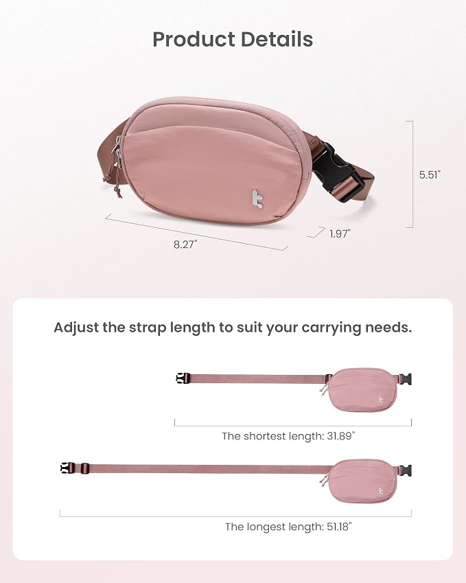 tomtoc Belt Bag with RFID Blocking, Cross Body Fanny Pack for Women Men, Sling Waist Bags with Adjustable Strap for Travel Walk - Image 9
