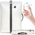 BAGAIL TPU Vacuum Bag for Travel, Reusable Compression Bag with IPX8 Waterproof Zipper, Save Space for Suitcase, Backpack and Carry on (Cream, ExtraLarge, With Pump) by BAGAIL