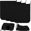 4 Pcs Travel Shoe Bags Spandex Shoes Pouch with Interior Divider and Drawstring for Women Men Luggage Packing (Black) by Bulyoou