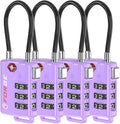 Forge TSA Approved Luggage Locks, Re-settable Combination with Alloy Body, Purple 4 Locks. by Forge