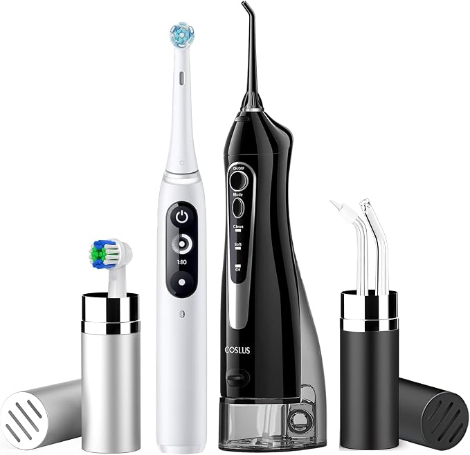 Portable Aluminum Travel Case for Electric Toothbrush Heads & Water Flosser Tips, 2-Pack (Silver+Black) - Not for Waterpik Water Flosser - Image 2