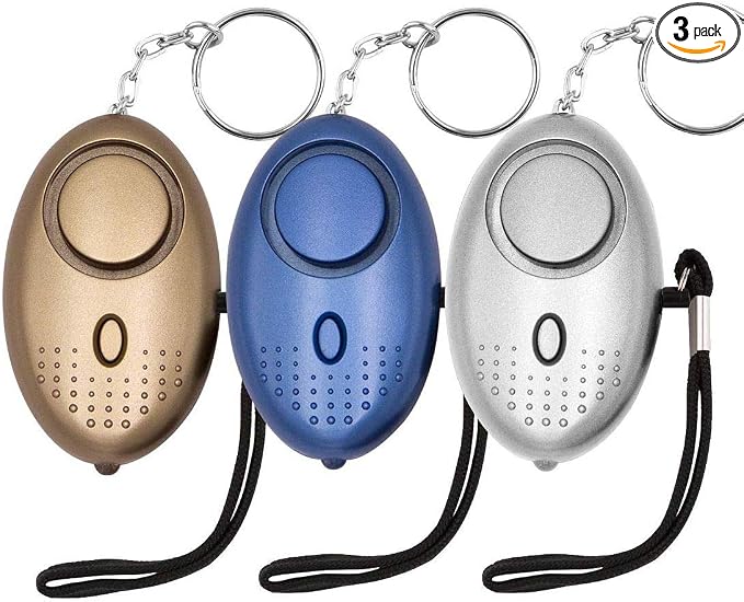 Safe Sound Personal Alarm, 3 Pack 145DB Personal Security Alarm Keychain with LED Lights, Emergency Safety Alarm for Women, Men, Children, Elderly by KOSIN