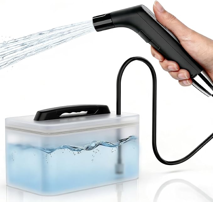 COSWE Portable Travel Bidet Electric Rechargeable Handheld Personal Bidet Sprayer for Hygiene Cleaning for Toilet with 2.3 liters Water container (Black), LIUW_JP2201 by Unknown