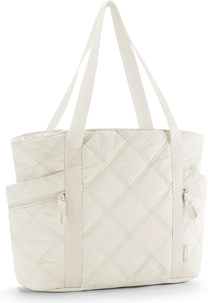 BAGSMART Crush Tote Bag for Women, 20L Puffer Work Tote with Zipper | Quilted Nurse Hospital Bag For Travel College Gym - Image 7