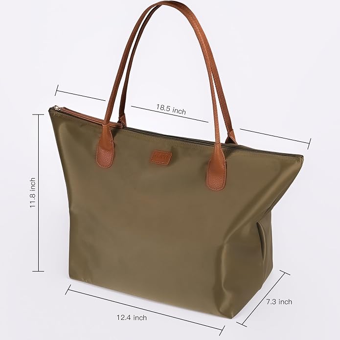 GAYI URBAN Nylon Tote Bag for Women, Large Foldable Weekend Hobo Purses for Women, Shoulder Tote Handbags with Zipper | Nylon - Image 4
