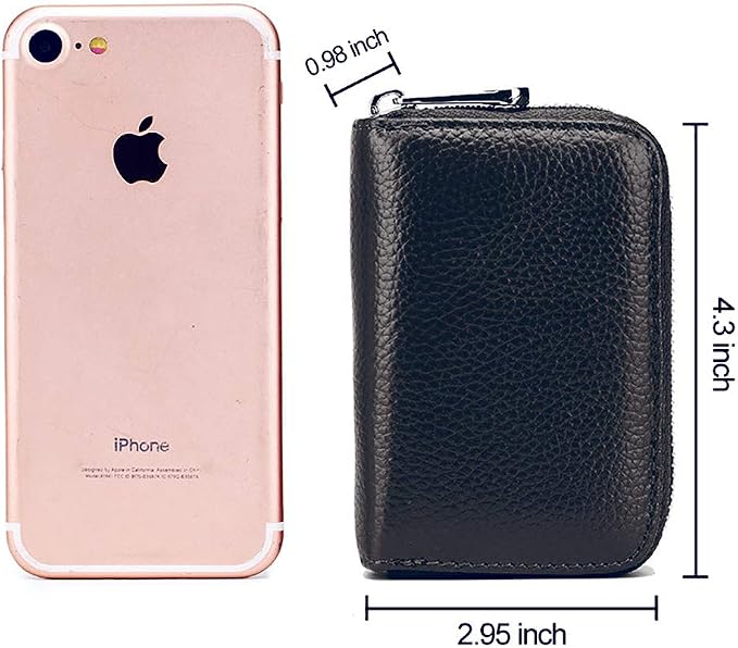 RFID Credit Card Holder Genuine Leather Credit Card Wallet with Zipper | RFID - Image 5