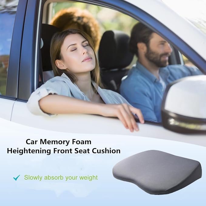 Car Seat Cushion for Driving, Car Booster Seat Cushion for Short Drivers | Portable Driver Seat Cushion to Raise Height 3.5 in,Office Chair Back Support Pillow for Lower Back Pain Relief - Image 6