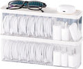 Charger Cable Cord Storage Organizer Box - Easy Storage Without Cable Ties | Stackable,with Lid,Dust-Proof,Space Saving,6 Standard Space and 1 Larger Space,for Home Office Desk Accessories Supplies by Nkocvew