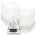 20 Pack Shoe Bags for Travel, 17" x 12.6" Drawstring Shoe Organizers with Clear Window, Breathable Non-Woven Dustproof Pouches for Luggage & Closet (White) by Unknown