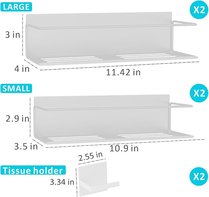 Magnetic Spice Rack For Refrigerator, Space Saving Magnetic Shelf For Fridge White 4 Pack With Magnetic Paper Towel Holder - Image 2
