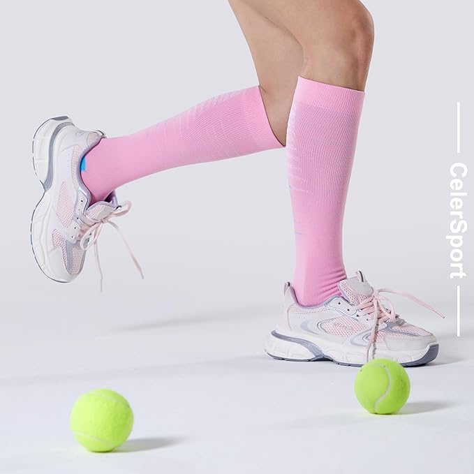 CS CELERSPORT 3/4 Pairs Compression Socks for Men Women Size 6-12 | Knee High Support Socks for Running Nurses Pregnancy Travel Daily Wear - Image 5