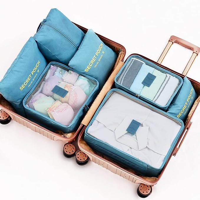 Packing Cubes for Suitcases - 7 Pieces, Light Packing Cubes for Travel, Suitcase Organizer Bags Set, Luggage Organizers for Suitcase, Water-Resistant Travel Essentials, Nile Blue - Image 7