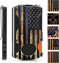 Wood Grain Blue Line American Flag Minimalist Wallet for Men | Slim RFID Aluminum Metal Wallet, Scratch Resistant & Seamless, Credit Card Holder & Money Clip, Gift for Police Officer by Unknown