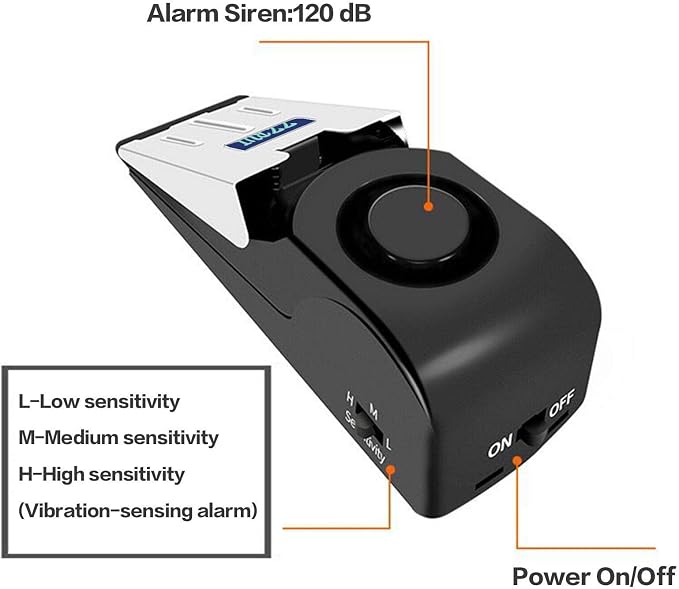 ZZRUI Door Stop Alarm with 120dB Siren, 4 Pack Portable Security Door Stopper Wedge Alarm for Travel, Home, Apartment, Dorm, Hotel, Entry Alert Safety Device for Women & Kids - Image 4