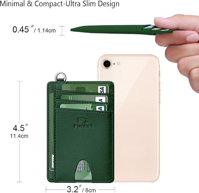 FurArt Slim Minimalist Wallet RFID Credit Card Holder for Men | slim minimalist compact rfid id window thin - Image 7