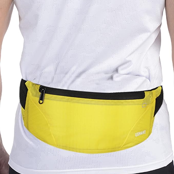 USHAKE Running Belt,Men or Women Ultra Light Bounce Free Waist Pouch Bag Fitness Workout Belt Sport Waist Pack Exercise Waist Bag for iPhone Samsung LG in Running Gym Marathon (YELLOW) - Image 7
