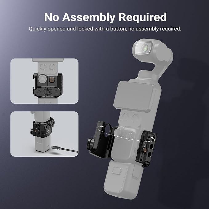 NEEWER Camera Cage Compatible with DJI Osmo Pocket 4P (4 Pro), Pocket 4, Xtra Muse, Protective Gimbal Camera Rig with Action Camera Accessories Mount Adapter & 1/4" Threads, No Assembly Needed, AC069 - Image 3