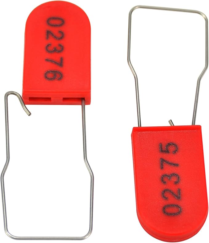 500pcs Security Metal Wire Padlocks, Plastic Security Seals Disposable Anti-Tamper Tag Locks with Numbered Anti Tamper Tag Hasps (Red, 500pcs) - Image 8