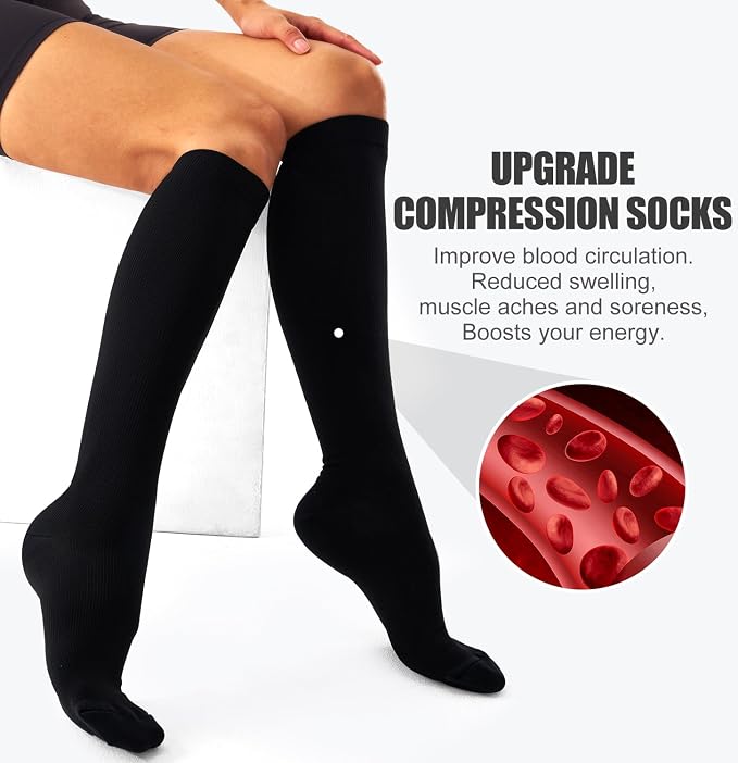 4 Pairs Compression Socks for Women and Men-Circulation Best Support Socks for Running,Athletic,Cycling - Image 5