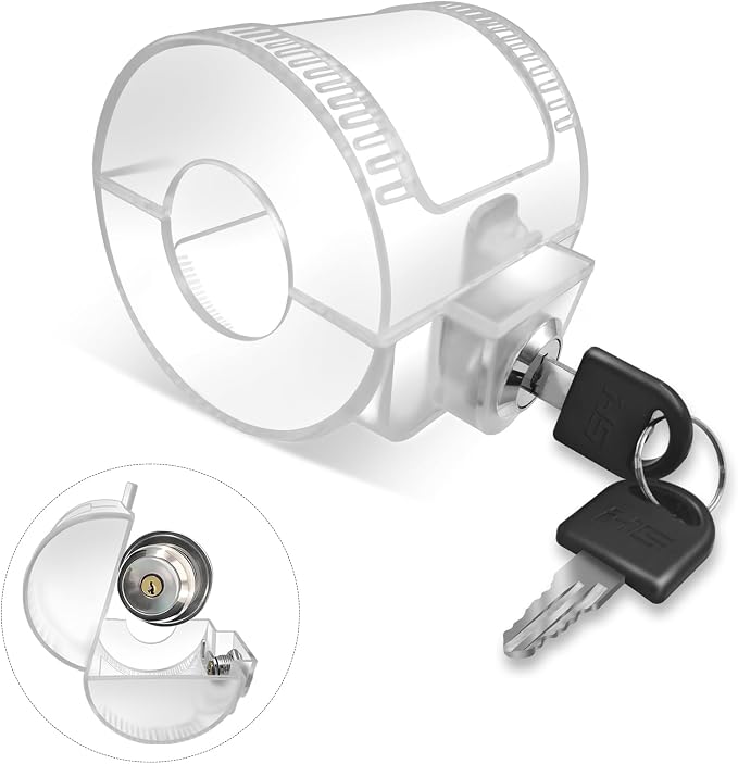 Child Proof Door Knob Cover Lock – Prevents Turning of Door Knob and Access to Keyhole, Can be Used for Home Rentals, Evictions, Job Sites & More – Keyed Alike(Transparent) by Lifeneedssparkstofly