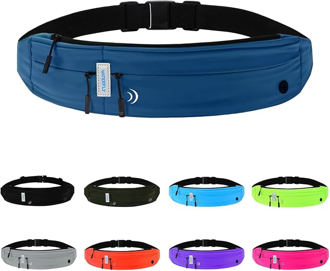 WATERFLY Running Belt Fanny Pack:Phone Holder Belt for Men Women | Lightweight, Soft and breathable fabric,SBS zipper, adjustable waist belt, Zero bounce, Suitable for running workout Fitness by Waterfly