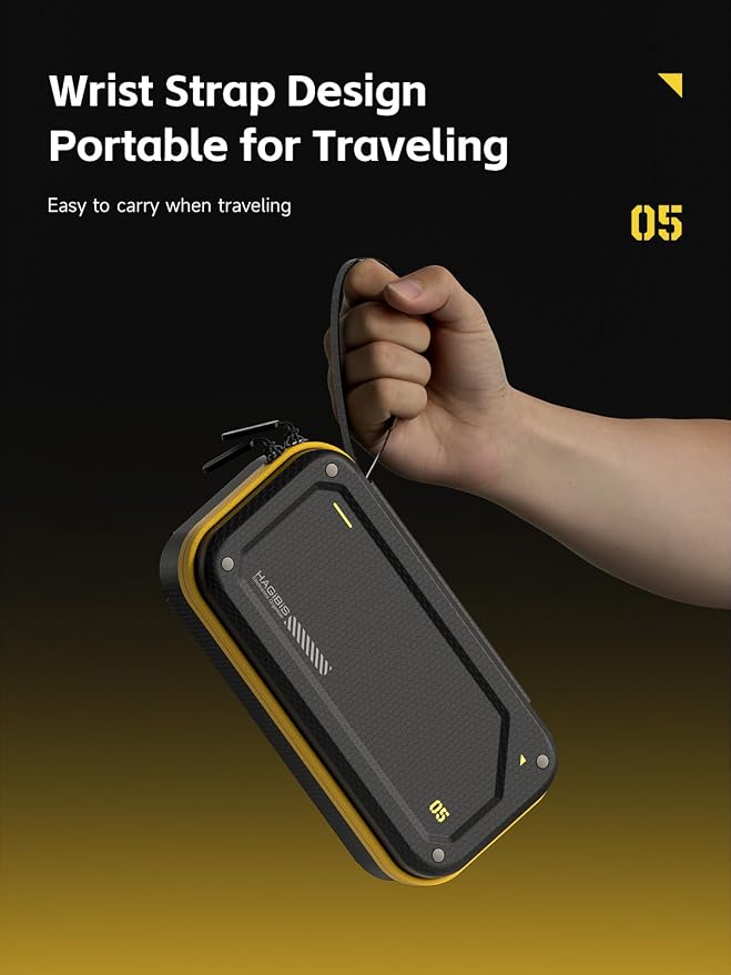 Hagibis Electronic Organizer Traveling Case Bag EVA Hardshell PU Portable Carrying Pouch for Mouse, Charger, Cables, Power Bank, SD Cards, USB Flash Disks, Accessories (Black) - Image 7