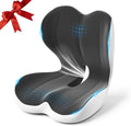 Car Seat Cushion Reducing Sciatica Pressure, Back & Tailbone Comfort | Hollow Design for Coccyx, Double-Sided Anti-Slip, L-Shaped Ergonomic Memory Foam Lumbar Cushion, Suitable for Long Sitting by Unknown