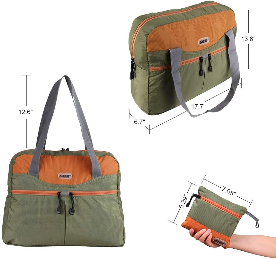 Packable Tote Bag Extra Small Duffel Bag Carry On Under Seat 20L Foldable | Nylon Packable Bag Travel Light Mens Personal Item Travel Bag Airplane Purse Carry On Bag for Women to Stand On Suitcase - Image 6