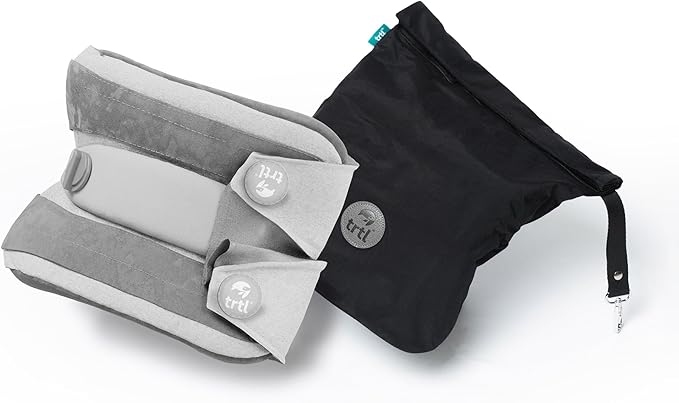 Trtl Pillow Plus - Airplane Neck Pillow for Traveling - Height-Adjustable, Breathable Travel Pillow for Head and Neck Support While on Planes, Cars, and Trains - Machine Washable by Trtl