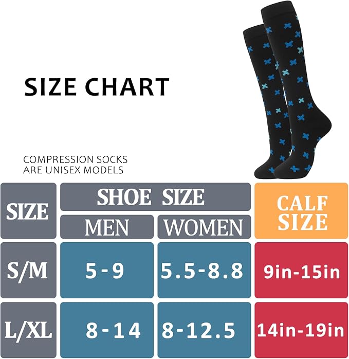 hello momoya Compression Socks for Women Men Circulation Knee High 8 Pairs for Nurses, Running, Travel, Athletic - Image 2
