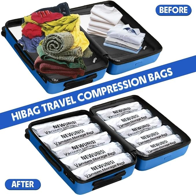 12-Piece Travel Vacuum Storage Bags—Roll-Up Compression Bags to Save Space in Luggage, for Camping, and for Storing Clothing—No Pumping Required, 23.65” X 15.75” - Image 8