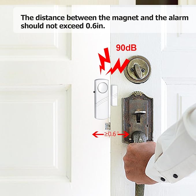 Security Door Window Alarm, 90DB Wireless Sensor Door Window Burglar Alarm | Door Alarms for Kids Safety, Easy Installation Doorbell Alarms for Office House Window Pool - Image 2