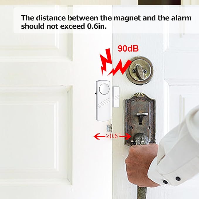 Security Door Window Alarm, 90DB Wireless Sensor Door Window Burglar Alarm | Door Alarms for Kids Safety, Easy Installation Doorbell Alarms for Office House Window Pool - Image 6