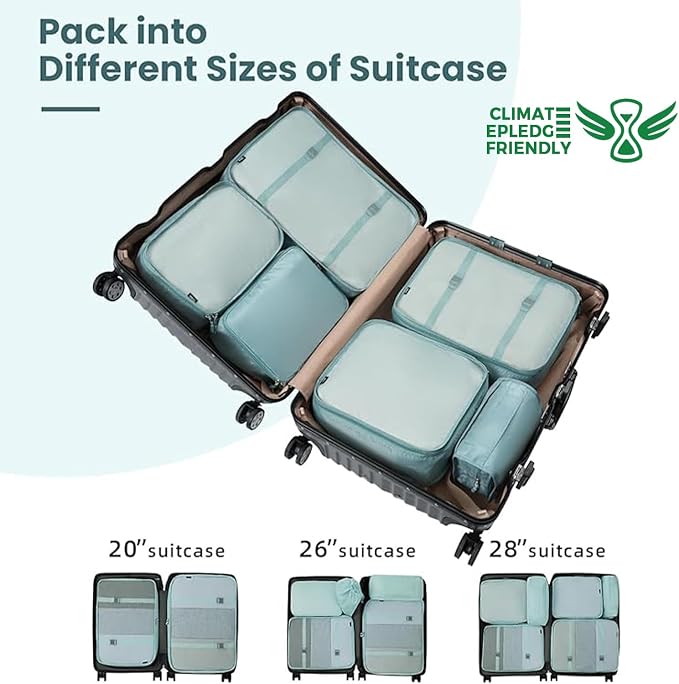 BAGAIL 6 Set/8 Set/10 Set Packing Cubes Various Sizes Packing Organizer for Travel Accessories Luggage Carry On Suitcase - Image 7