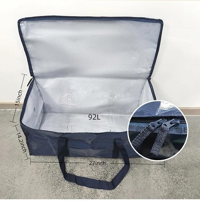 Moving Bags, Extra Large Heavy Duty Family Moving Bags with Reinforced Handles & Visible Window, Zippered Storage Bags for Clothes, Bedding, Dorm Room Essentials, Packing Supplies Alternative to Boxes - Image 4