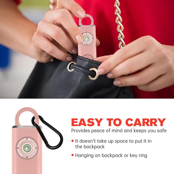 Rechargeable Personal Safety Alarm -130dB Keychain with SOS Flashing Light, Lightweight28g,500+ Days Standby, Loud Alert for Girls, Children, Elderly (Blue) - Image 4