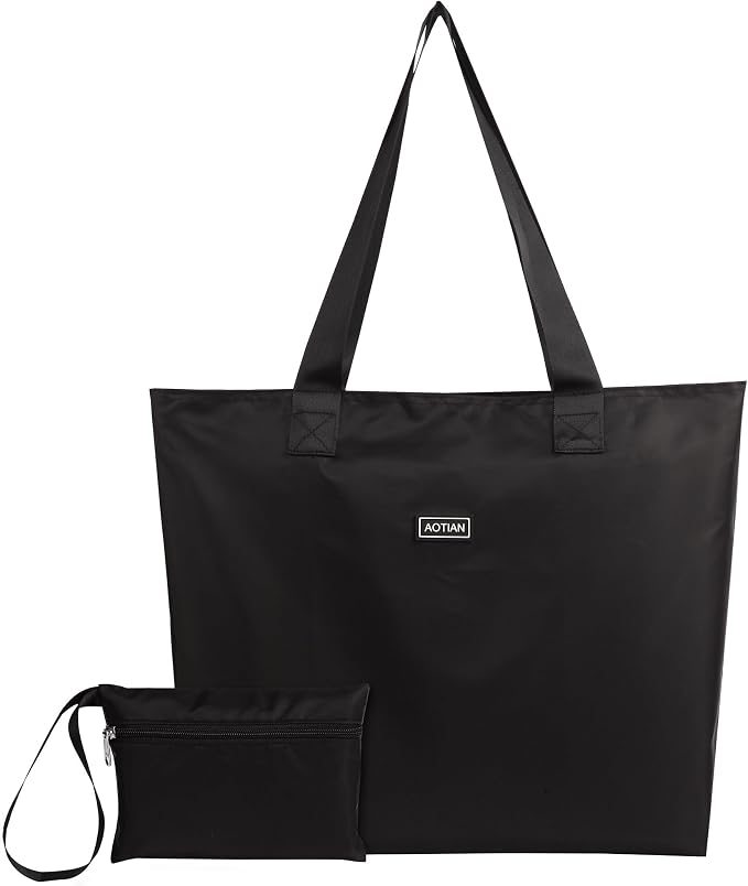 AOTIAN Reusable Grocery Bag, Foldable Shopping Tote Bag with Zipper Closure | Holds up to 50 lbs, Doubles as a phone pouch, Durable & tear-resistant. For travel, gym, beach & daily use, Machine washable by AOTIAN